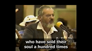 Rabbi Meir Kahane on Greatest desecration in Israeli Knesset are so called religious parties 00:00:14